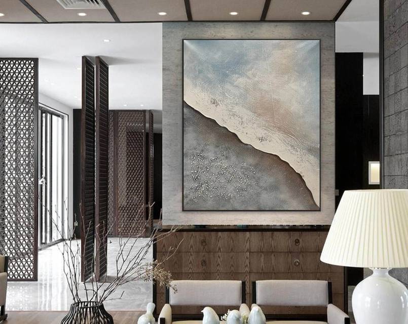 Bedroom Abstract Modern Gray Abstract Canvas Artwork 6YI16 wall art